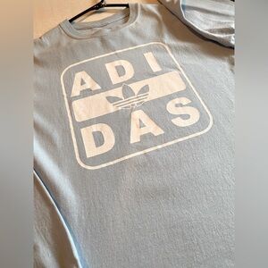 Women’s Adidas long sleeve baby blue trefoil top Size medium new w/o tags